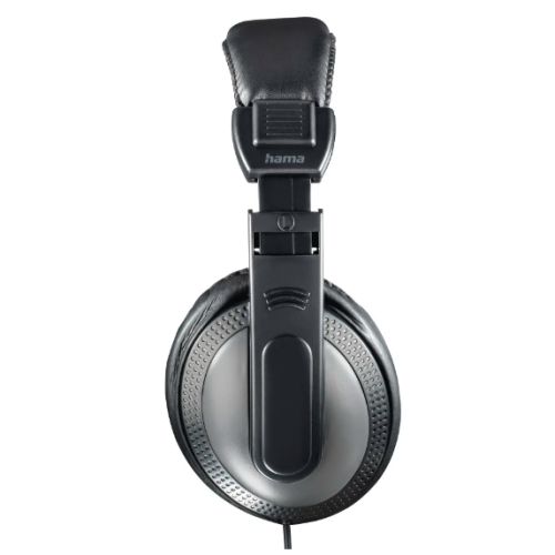 Hama ShellTV Headphones, 3.5 mm Jack (6.35mm Adapter), 40mm Drivers, 2m Cable, Padded Headband, Black/Dark Grey