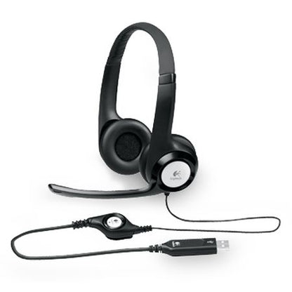 Logitech H390 USB Headset with Boom Microphone, In-line Controls,  Enhanced Digital Audio, Padded Headband & Earcups