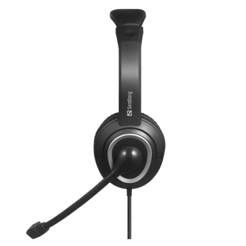 Sandberg (126-47) Chat Headset with Boom Mic, USB-C, 40mm Drivers,  In-Line Controls, 5 Year Warranty