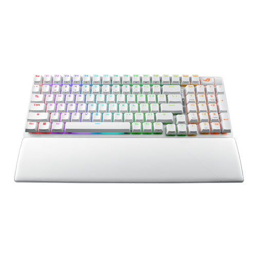 Asus ROG STRIX SCOPE II 96 Wireless Mechanical RGB Gaming Keyboard, 96% Layout, Streamer Hotkeys, Multifunction Controls, Sound-Dampening, White