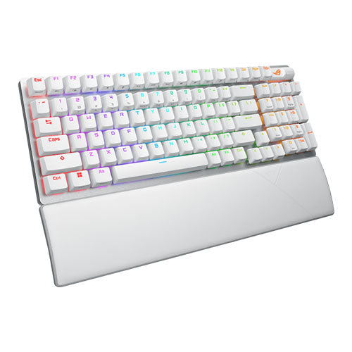 Asus ROG STRIX SCOPE II 96 Wireless Mechanical RGB Gaming Keyboard, 96% Layout, Streamer Hotkeys, Multifunction Controls, Sound-Dampening, White