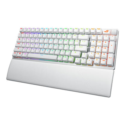 Asus ROG STRIX SCOPE II 96 Wireless Mechanical RGB Gaming Keyboard, 96% Layout, Streamer Hotkeys, Multifunction Controls, Sound-Dampening, White