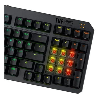 Asus TUF GAMING K3 Gen II Optical-Mechanical Compact Gaming Keyboard, 97-Key Layout, Dampening Foam, IP57, RGB Lighting