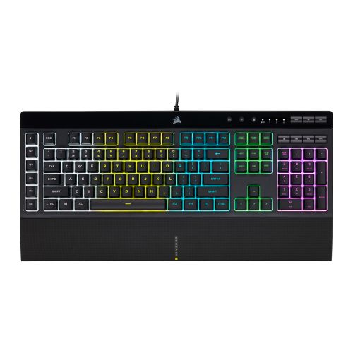 Corsair K55 RGB PRO Membrane Gaming Keyboard, USB, 5-Zone RGB, 12-Key Rollover, Anti-Ghosting, 6 Macros, IP42