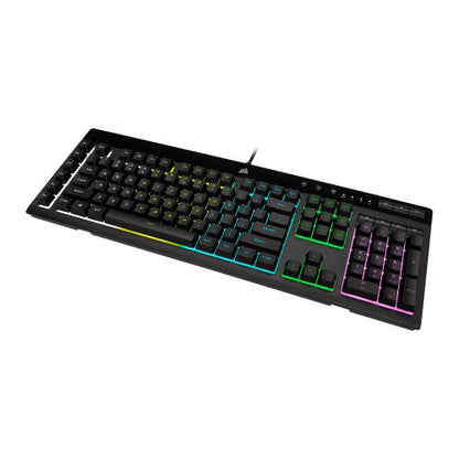 Corsair K55 RGB PRO Membrane Gaming Keyboard, USB, 5-Zone RGB, 12-Key Rollover, Anti-Ghosting, 6 Macros, IP42