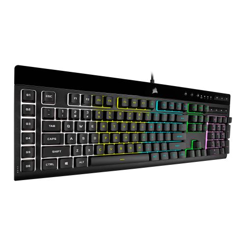 Corsair K55 RGB PRO Membrane Gaming Keyboard, USB, 5-Zone RGB, 12-Key Rollover, Anti-Ghosting, 6 Macros, IP42