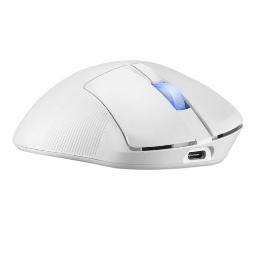 Asus ROG Keris II Ace Wireless Lightweight Gaming Mouse, Wired/Wireless/Btooth, AimPoint Pro Sensor, Polling Rate Booster, 42000 DPI, RGB, White