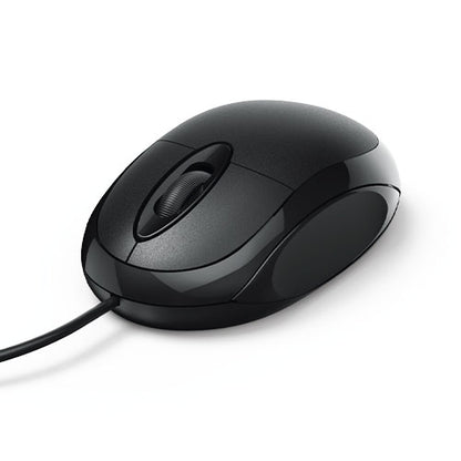 Hama MC-100 Compact Wired Optical Mouse, USB, 3 Buttons, Black