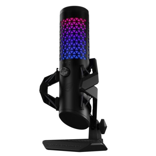 Asus ROG Carnyx USB Gaming Microphone, Studio-Grade 25mm Condenser, 192kHz/24-bit, High-Pass Filter, Pop Filter, Metal Mount, RGB Lighting, Black