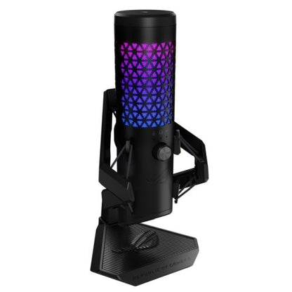 Asus ROG Carnyx USB Gaming Microphone, Studio-Grade 25mm Condenser, 192kHz/24-bit, High-Pass Filter, Pop Filter, Metal Mount, RGB Lighting, Black