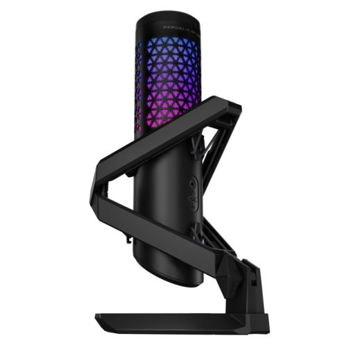 Asus ROG Carnyx USB Gaming Microphone, Studio-Grade 25mm Condenser, 192kHz/24-bit, High-Pass Filter, Pop Filter, Metal Mount, RGB Lighting, Black