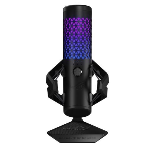 Asus ROG Carnyx USB Gaming Microphone, Studio-Grade 25mm Condenser, 192kHz/24-bit, High-Pass Filter, Pop Filter, Metal Mount, RGB Lighting, Black