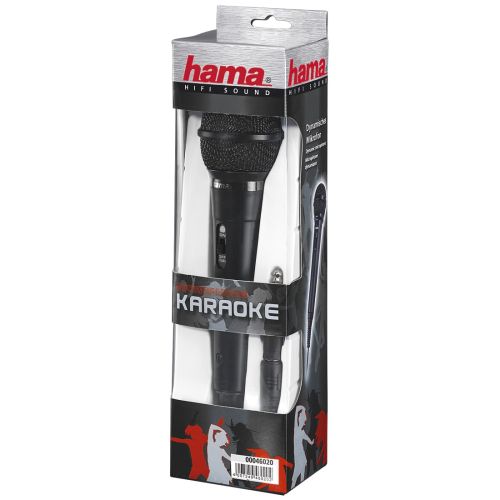 Hama DM 20 Dynamic Microphone, 3.5mm Jack (6.35mm Adapter), 2.5 Metre Cable