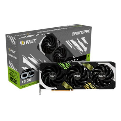 Palit RTX4070 Ti SUPER GamingPro OC, 16GB DDR6X, HDMI, 3 DP, 2670MHz Clock, RGB Lighting, Overclocked