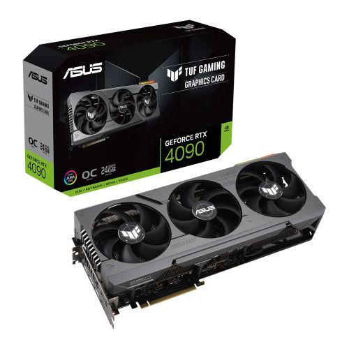 Asus TUF GAMING RTX4090 OC, PCIe4, 24GB DDR6X, 2 HDMI, 3 DP, 2595MHz Clock, Overclocked, RGB Lighting