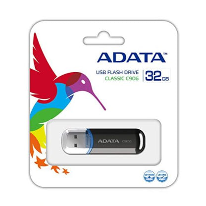 ADATA 32GB C906 USB 2.0 Memory Pen, Compact, Black & Blue