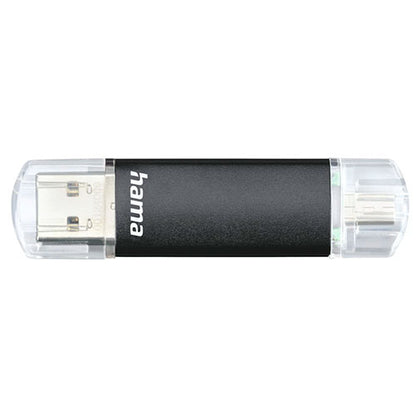 Hama Laeta Twin 16GB USB 3.0/Micro USB Memory Pen, OTG, Aluminium Casing, Black