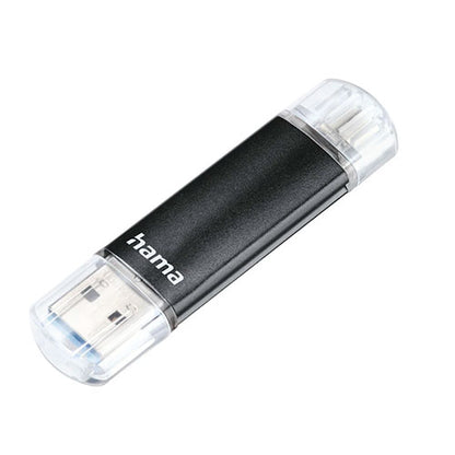 Hama Laeta Twin 16GB USB 3.0/Micro USB Memory Pen, OTG, Aluminium Casing, Black