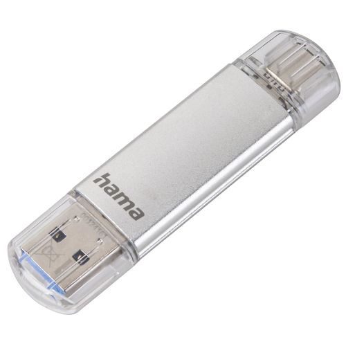 Hama C-Laeta 16GB USB-A & USB-C Memory Pen, Metal Casing, OTG, 40MB/s, Silver