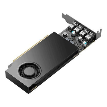 PNY RTXA1000 Professional Graphics Card, 8GB DDR6, 4 miniDP 1.4, 2304 CUDA Cores, Low Profile (Bracket Included), OEM (Brown Box)