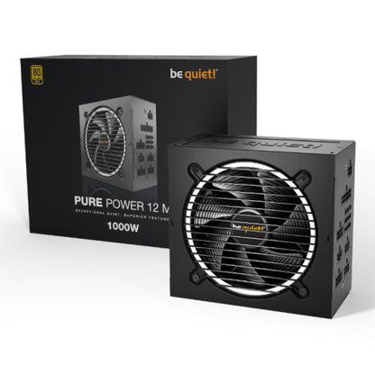 Be Quiet! 1000W Pure Power 12 M PSU, Fully Modular, Rifle Bearing Fan, 80+ Gold, ATX 3.0, PCIe 5.0, Dual Rail