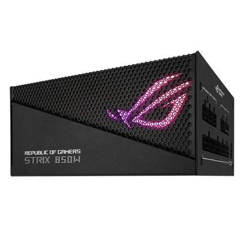 Asus ROG Strix 850W Gold Aura Edition PSU, Fully Modular, 80+ Gold, ATX 3.0, PCIe 5.0, RGB Lighting, Lambda A++