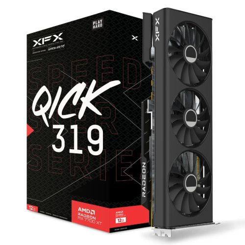 XFX RX7700 XT Speedster QICK319 Black, 12GB DDR6, HDMI, 3 DP, 2599MHz Clock