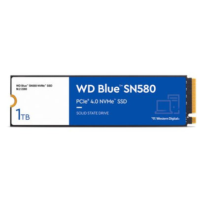 WD 1TB Blue SN580 M.2 NVMe Gen4 SSD, M.2 2280, PCIe4, TLC NAND, R/W 4150/4150 MB/s, 600K/750K IOPS