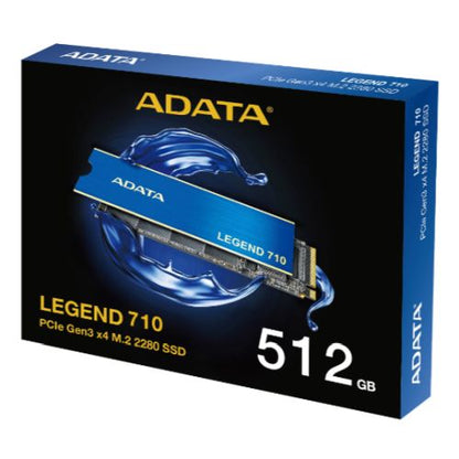 ADATA 512GB Legend 710 M.2 NVMe Gen3 SSD, M.2 2280, PCIe 3.0, 3D NAND, R/W 2400/1600 MB/s