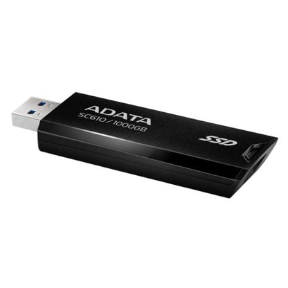 Adata SC610 1TB Pocket Size External SSD, USB 3.2 Gen2 Type-A, Capless Retractable Design, Key Ring