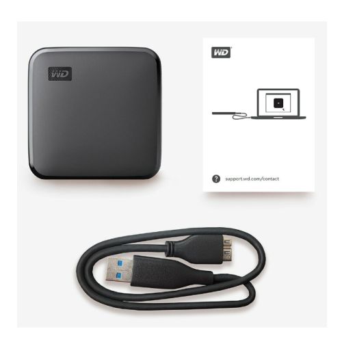 WD Elements SE 1TB Pocket Size External SSD, USB 3.2 Gen1 Type-A, Drop Resistance, Black