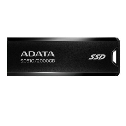 Adata SC610 2TB Pocket Size External SSD, USB 3.2 Gen2 Type-A, Capless Retractable Design, Key Ring