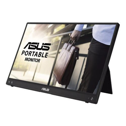 Asus 15.6" Portable IPS Monitor (ZenScreen MB16ACV), 1920 x 1080, USB-C (USB-A adapter), USB-powered, Auto-rotatable, Antibacterial, Smart Stand & Sleeve inc.