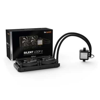 Be Quiet! Silent Loop 2 240mm ARGB Liquid CPU Cooler, Dampened & Adjustable Pump, 2 x 12cm Silent Wings 3 PWM Fans