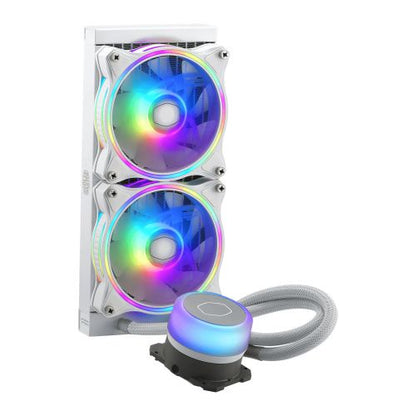 Cooler Master MasterLiquid ML240 Illusion ARGB 240mm Liquid CPU Cooler, 2x ARGB PWM Fans, Translucent Dome, White