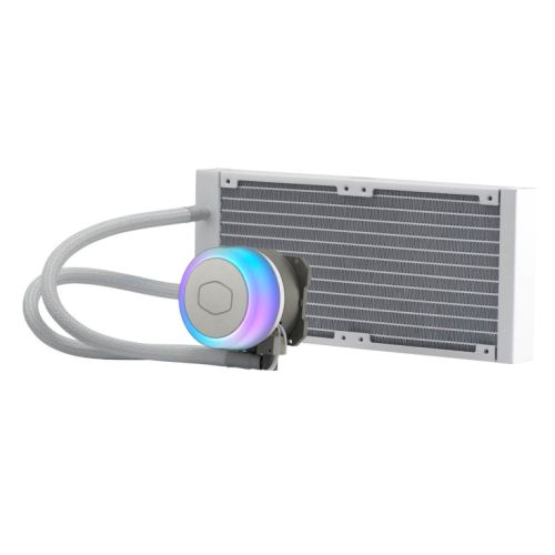 Cooler Master MasterLiquid ML240 Illusion ARGB 240mm Liquid CPU Cooler, 2x ARGB PWM Fans, Translucent Dome, White