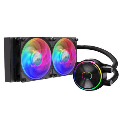 Cooler Master PL240 Flux ARGB 240mm Liquid CPU Cooler, 2x ARGB PWM Fans, RGB Pump Head, RGB Controller, Black