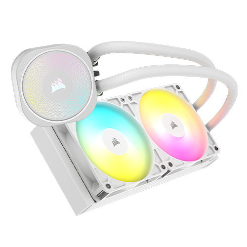 Corsair NAUTILUS 240 RS ARGB Liquid CPU Cooler, RS120 ARGB Magnetic Dome Fans, RGB Pump, Daisy-Chain Connections, White