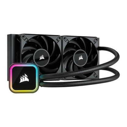 Corsair iCUE H100i RGB ELITE 240mm Liquid CPU Cooler, RGB Pump Head, 2 x 12cm AF ELITE PWM Fans