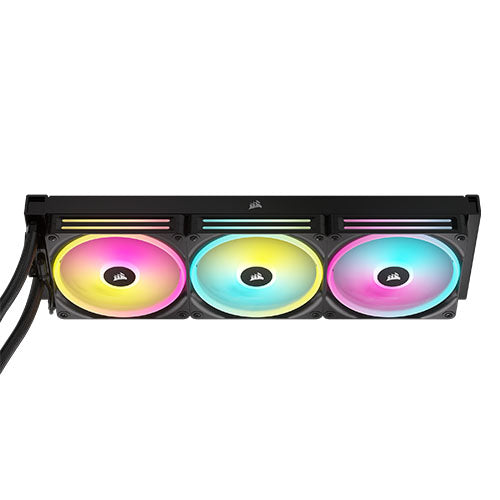 Corsair H170i iCUE LINK LCD 420mm RGB Liquid CPU Cooler, QX140 RGB Fans, Personalised LCD Screen, iCUE LINK Hub Included, Black