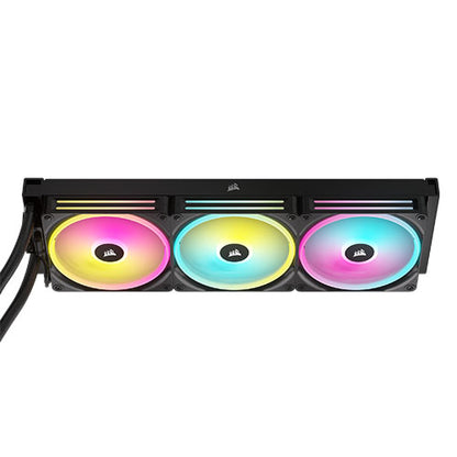 Corsair H170i iCUE LINK LCD 420mm RGB Liquid CPU Cooler, QX140 RGB Fans, Personalised LCD Screen, iCUE LINK Hub Included, Black