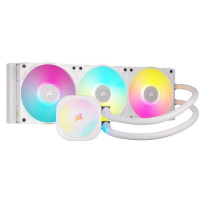 Corsair iCUE LINK TITAN 360 RX RGB Liquid CPU Cooler, RX120 RGB Magnetic Dome Fans, 20 LED Pump Head, iCUE LINK Hub Included, White