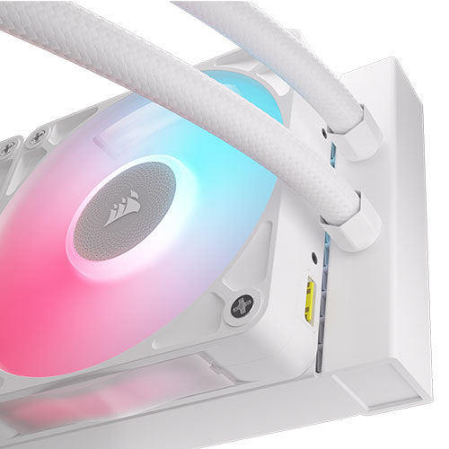 Corsair iCUE LINK TITAN 360 RX LCD RGB Liquid CPU Cooler, RX120 RGB Magnetic Dome Fans, Personalised LCD Screen, iCUE LINK Hub Included, White