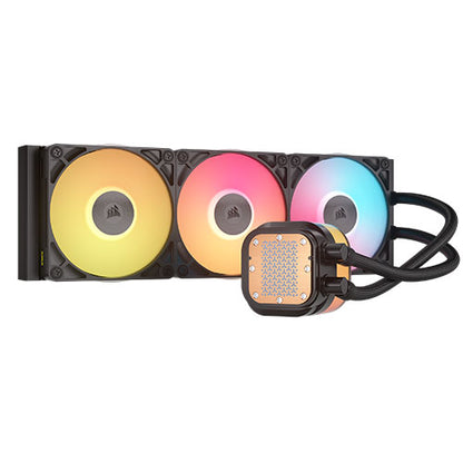 Corsair iCUE LINK TITAN 360 RX LCD RGB Liquid CPU Cooler, RX120 RGB Magnetic Dome Fans, Personalised LCD Screen, iCUE LINK Hub Included, Black