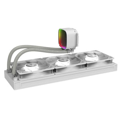 Vida Aquilo 360mm ARGB Liquid CPU Cooler, 3x ARGB PWM Fans, Infinity Mirror RGB Pump Head, White