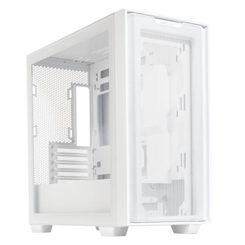 Asus A21 Gaming Case w/ Glass Window, Micro ATX, Mesh Front, 380mm GPU & 360mm Radiator Support, White