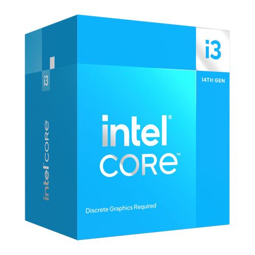 Intel Core i3-14100F CPU, 1700, Up to 4.7 GHz, Quad Core, 60W (110W Turbo), 10nm, 12MB Cache, Raptor Lake Refresh, No Graphics